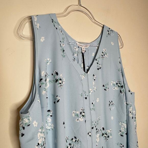 41 Hawthorn Sleeveless V-Neck Blouse Women’s Size 2X Blue Floral Print NWT - Picture 4 of 7